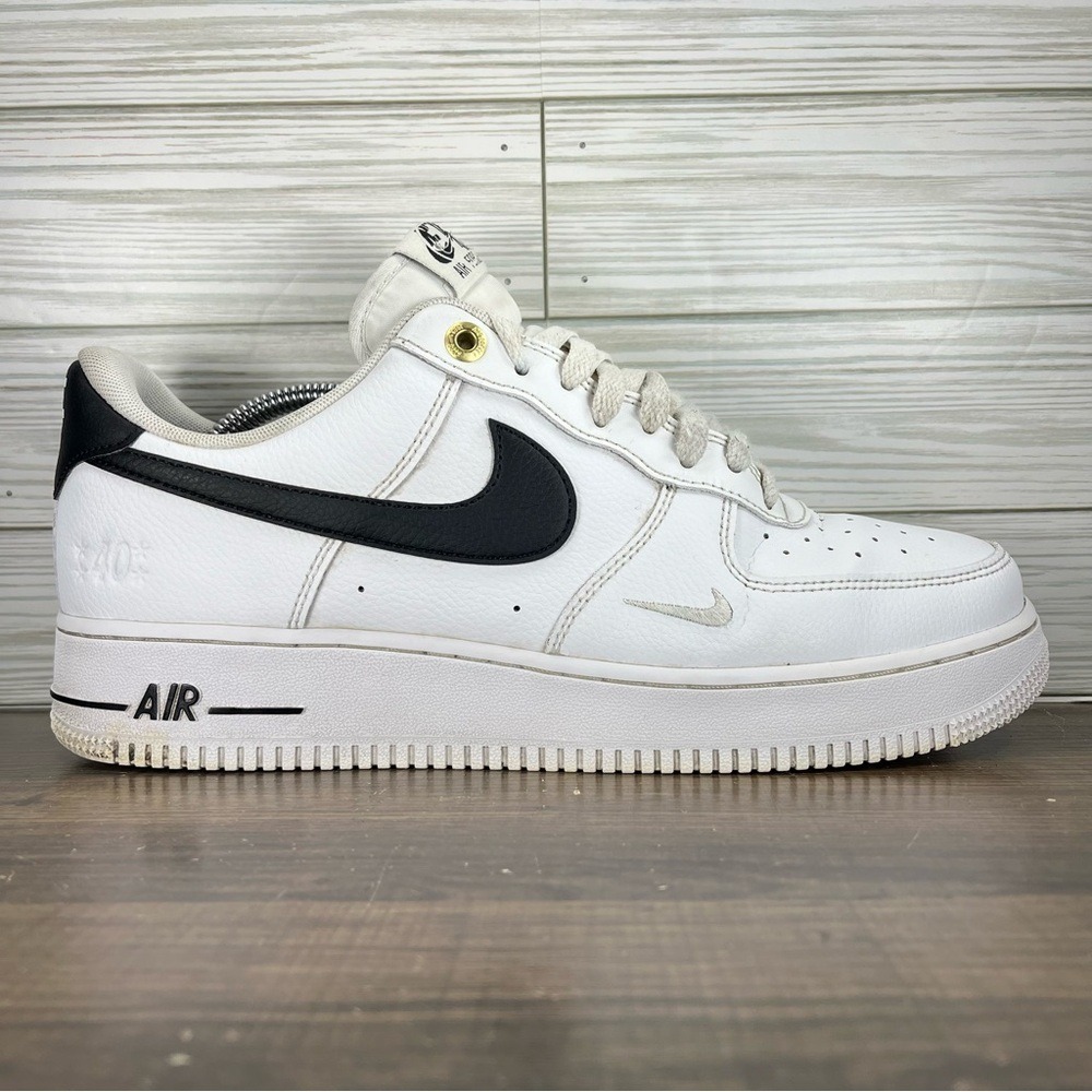 Nike Air Force 1 White Black Men's Shoes - Men's 10.5